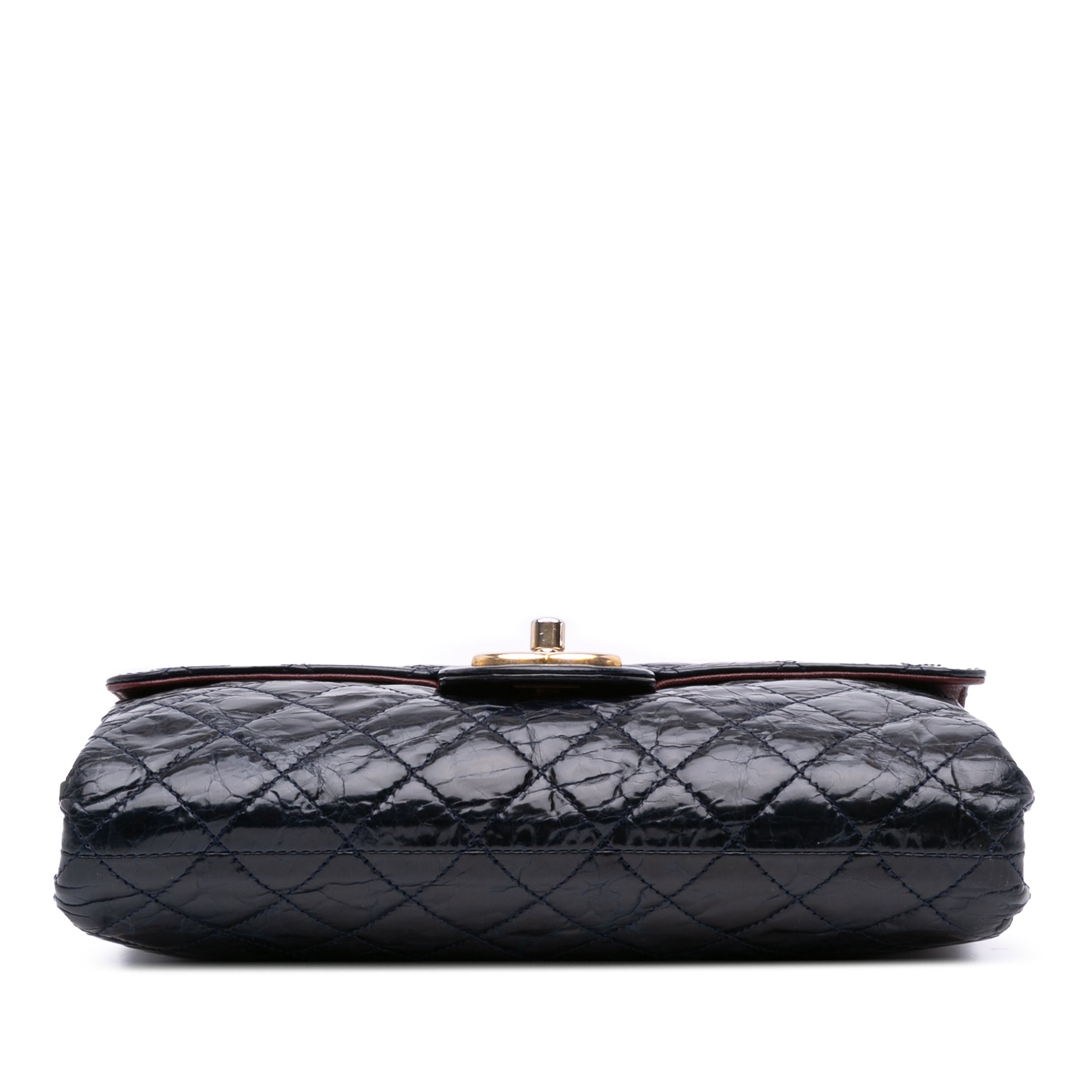 CC Crackled Glazed Calfskin Accordion Flap