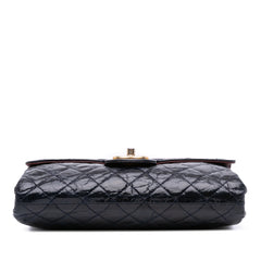 CC Crackled Glazed Calfskin Accordion Flap