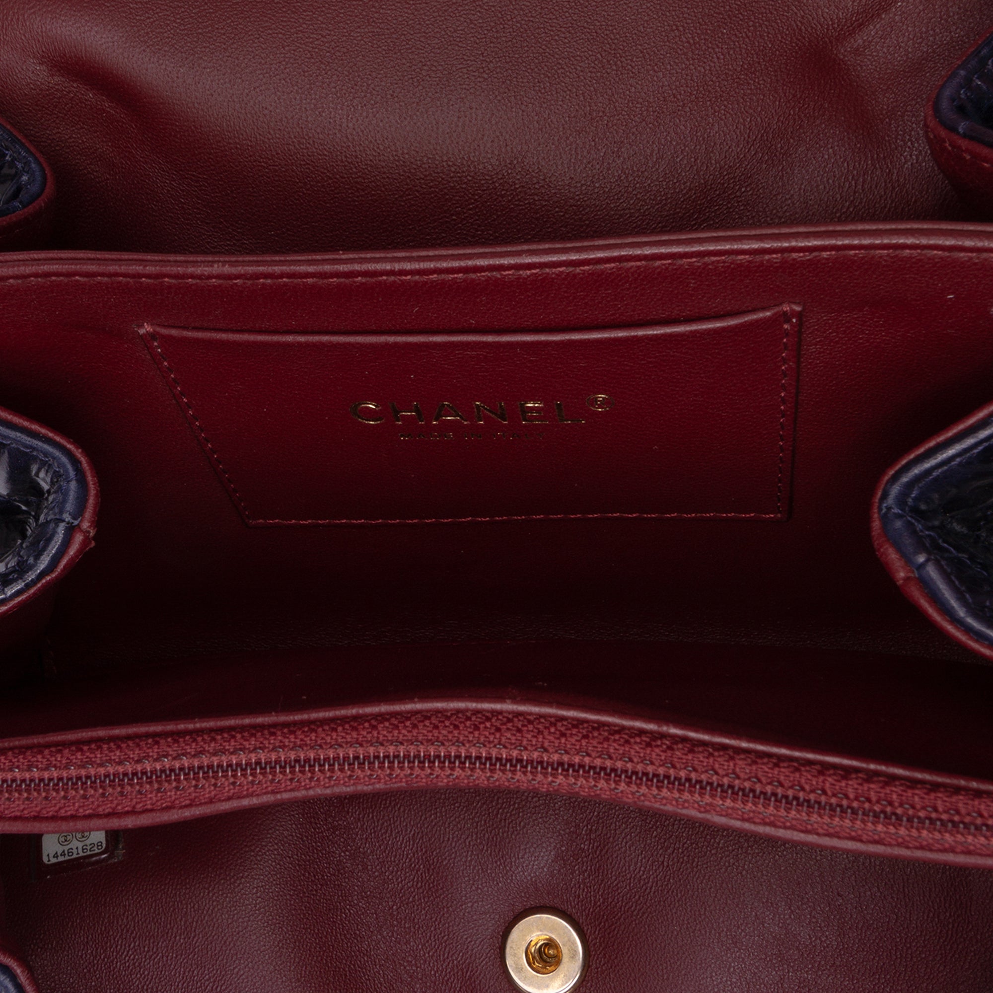 CC Crackled Glazed Calfskin Accordion Flap