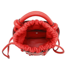 Leather Cage Bucket Bag