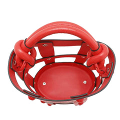 Leather Cage Bucket Bag