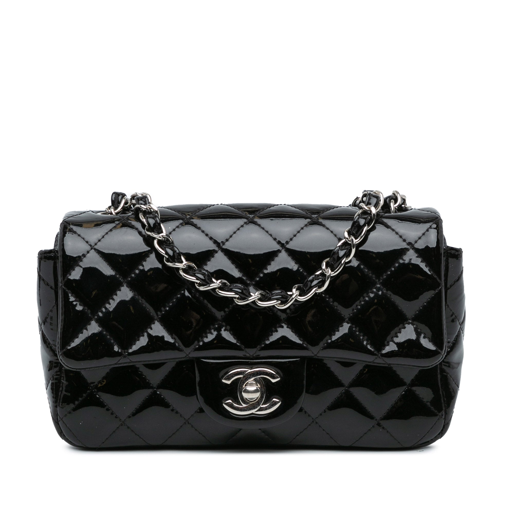 Mini Rectangular Classic Patent Single Flap