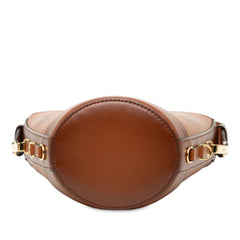 Leather Debossed Logo Bucket Bag