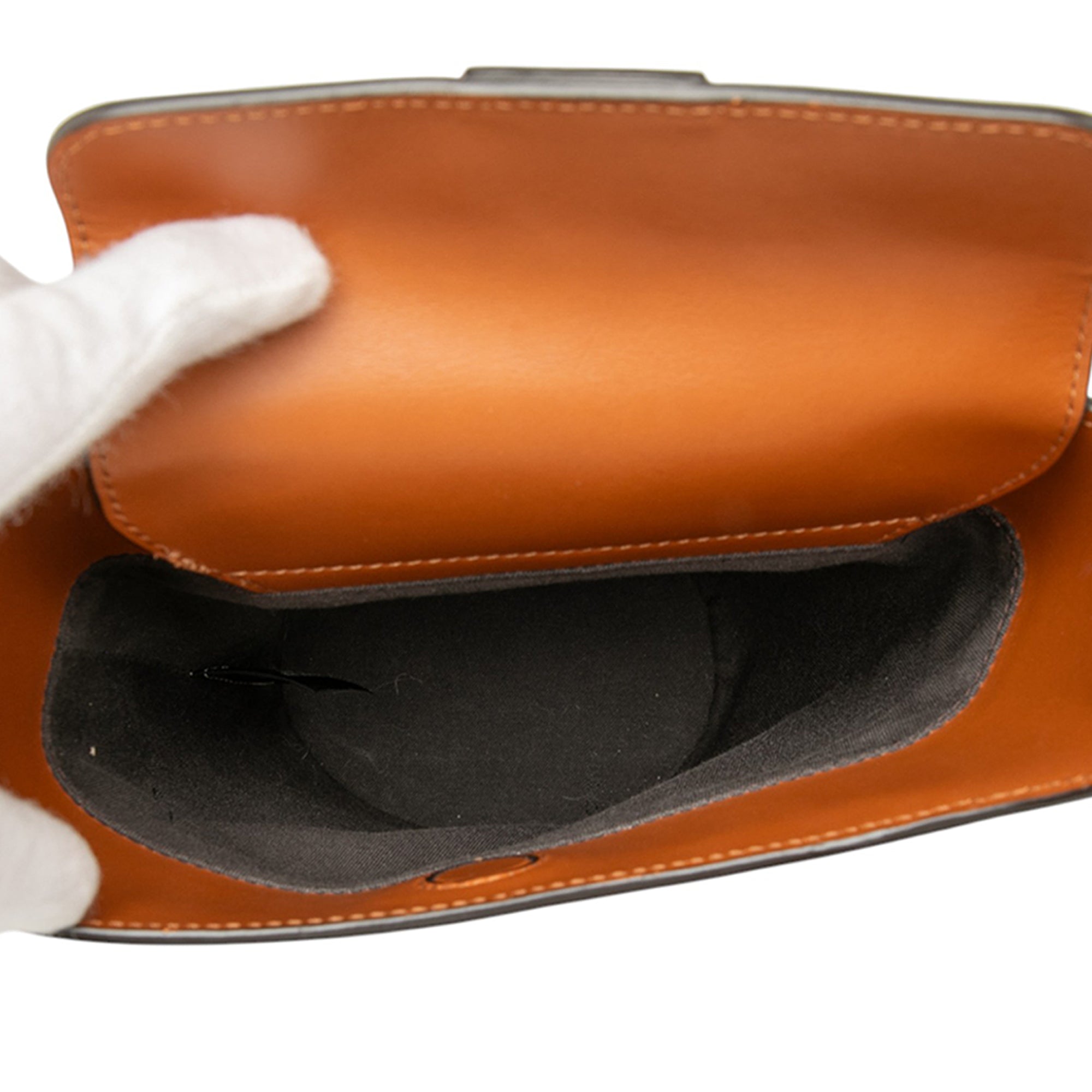 Leather Debossed Logo Bucket Bag