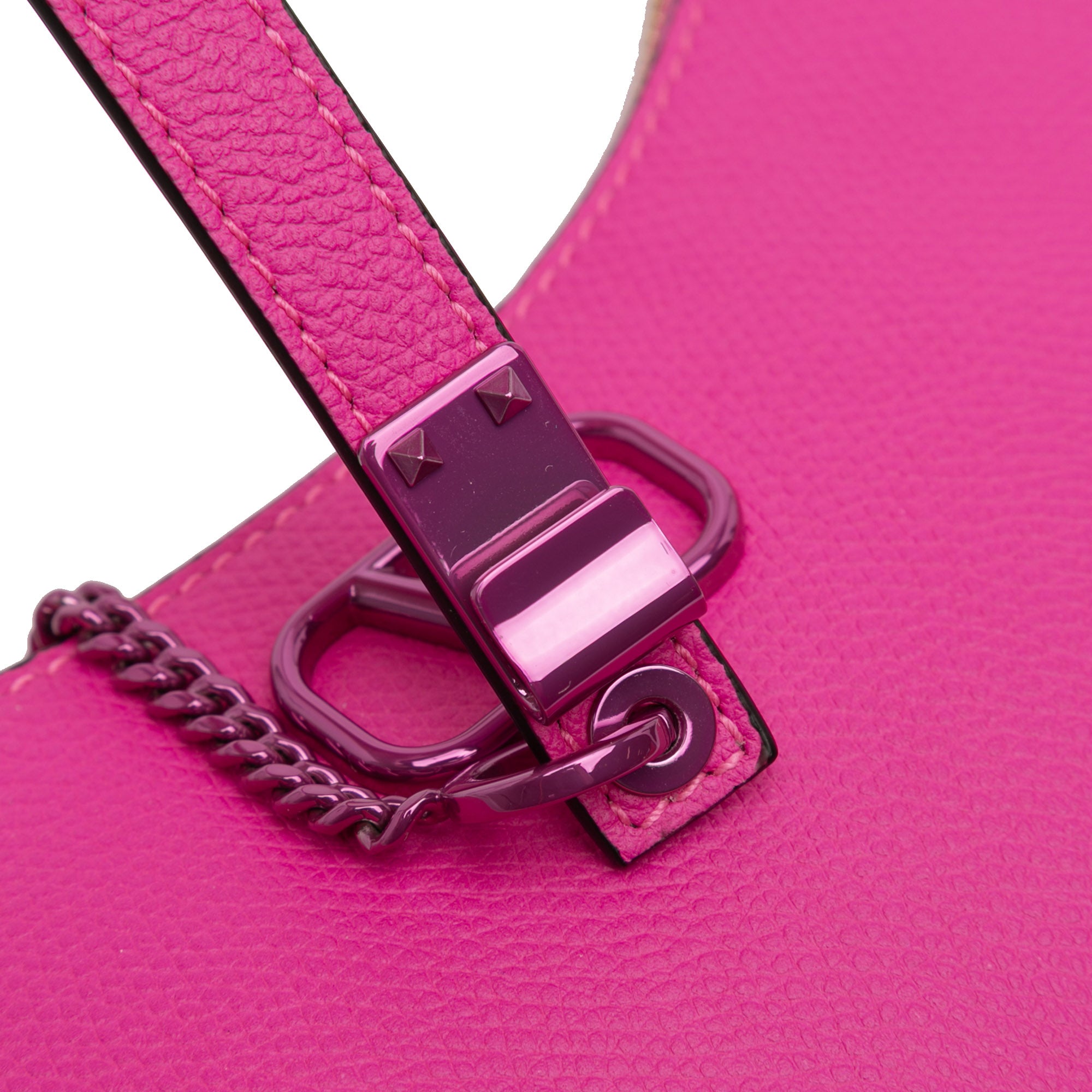 Mini Grainy Calfskin VLogo Hobo