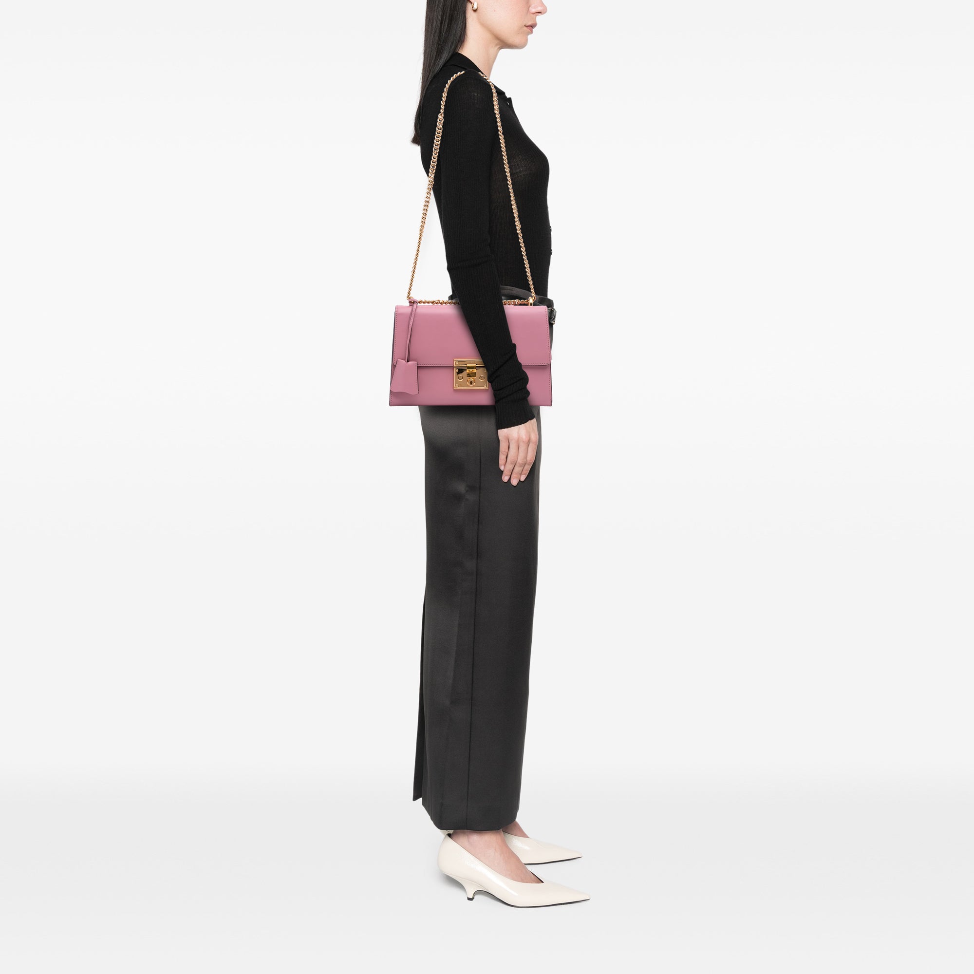 Medium Leather Padlock Shoulder Bag