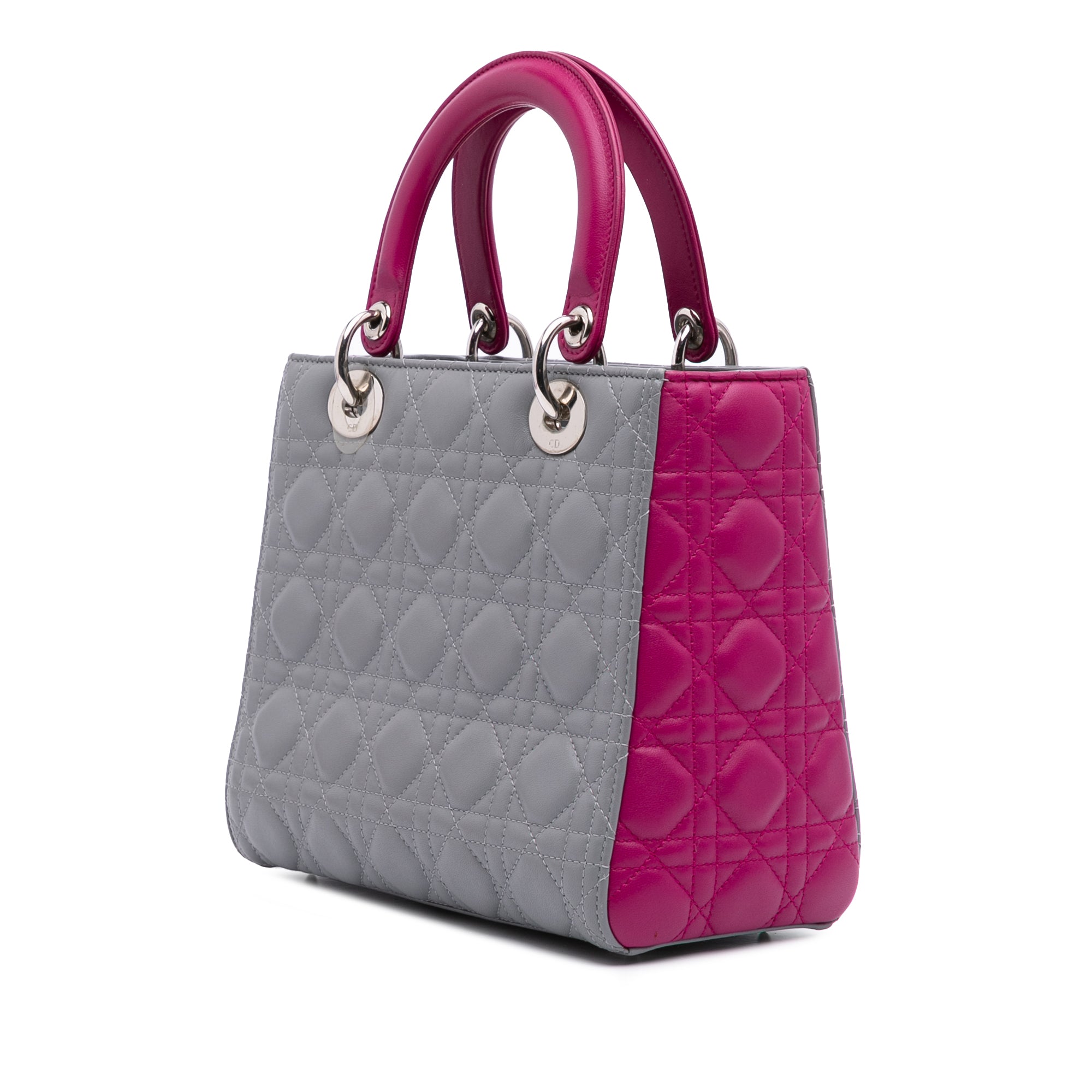 Medium Bicolor Lambskin Cannage Lady Dior