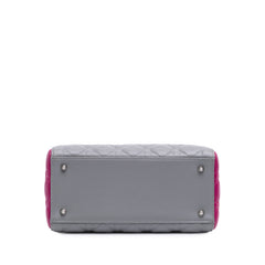 Medium Bicolor Lambskin Cannage Lady Dior