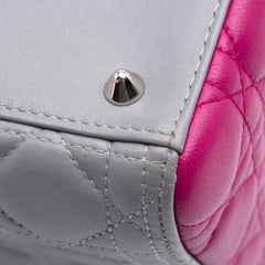 Medium Bicolor Lambskin Cannage Lady Dior