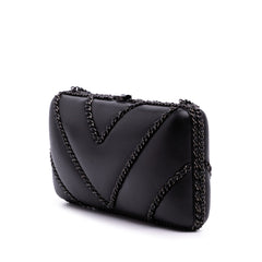 Chevron Lambskin Chain Around Clutch on Chain