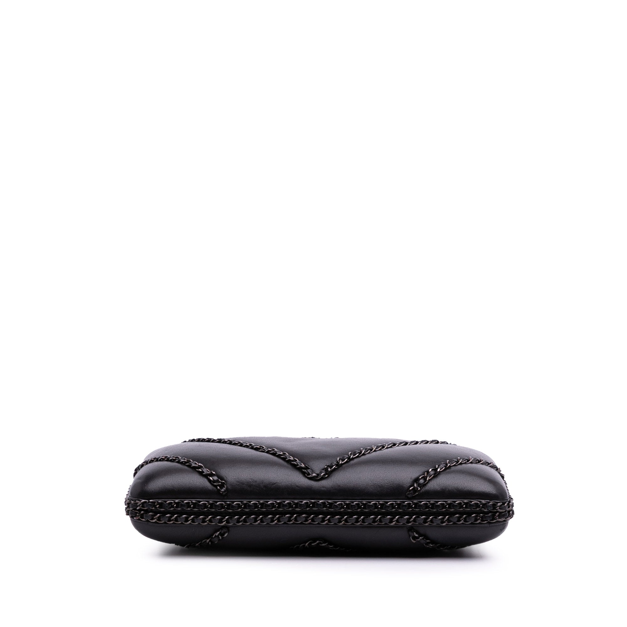 Chevron Lambskin Chain Around Clutch on Chain