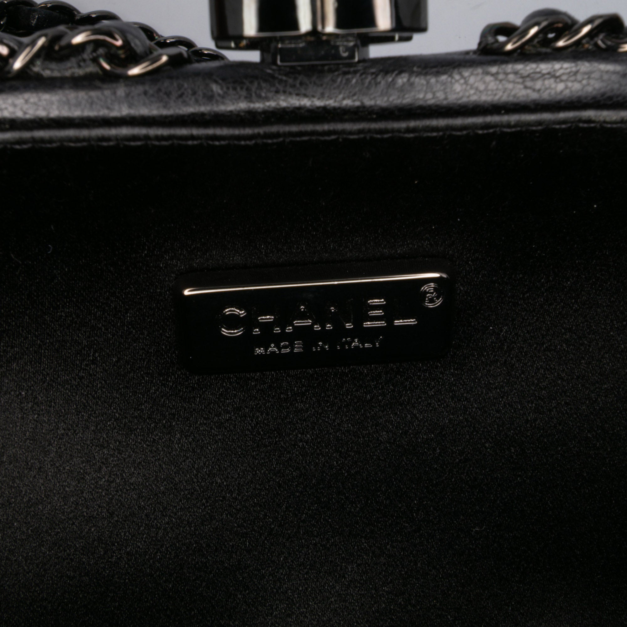 Chevron Lambskin Chain Around Clutch on Chain