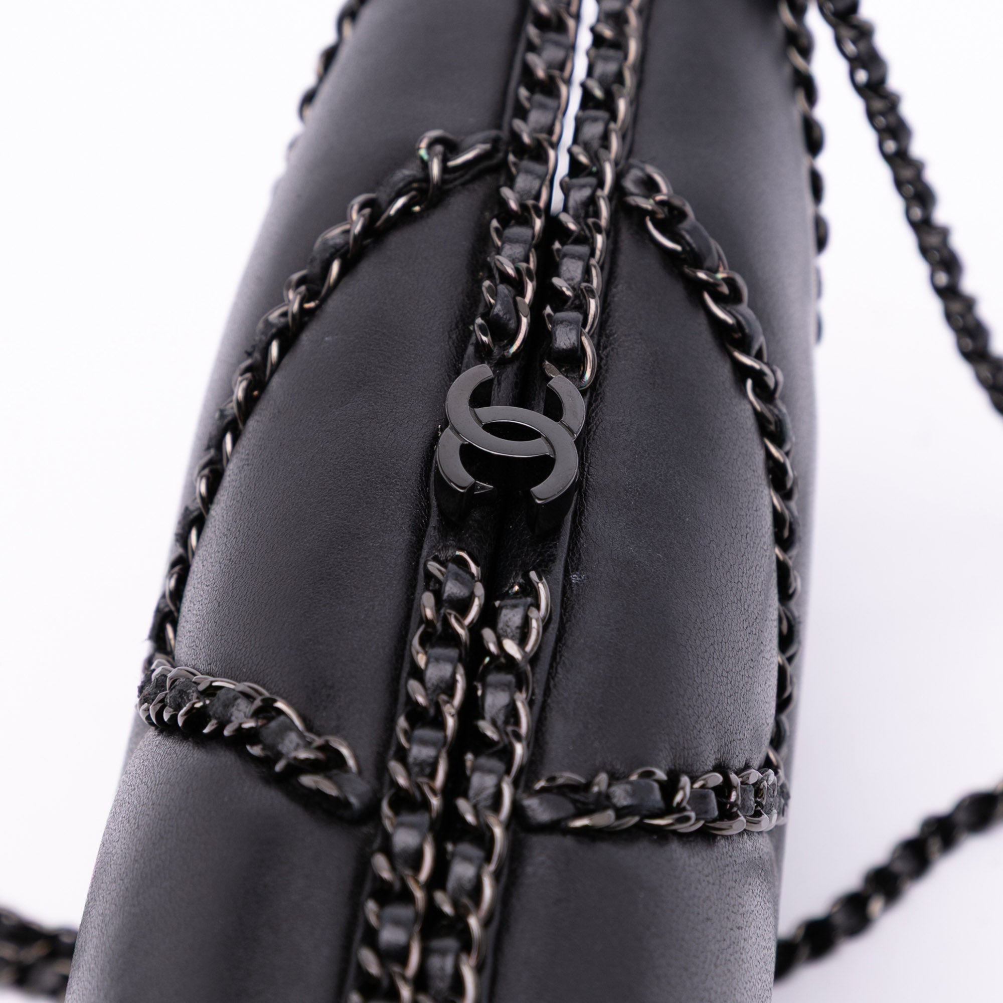 Chevron Lambskin Chain Around Clutch on Chain