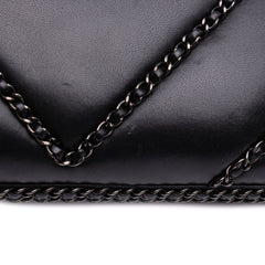 Chevron Lambskin Chain Around Clutch on Chain
