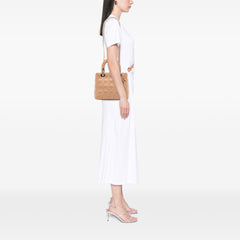 Medium Lambskin Cannage Contrast Stitch Lady Dior