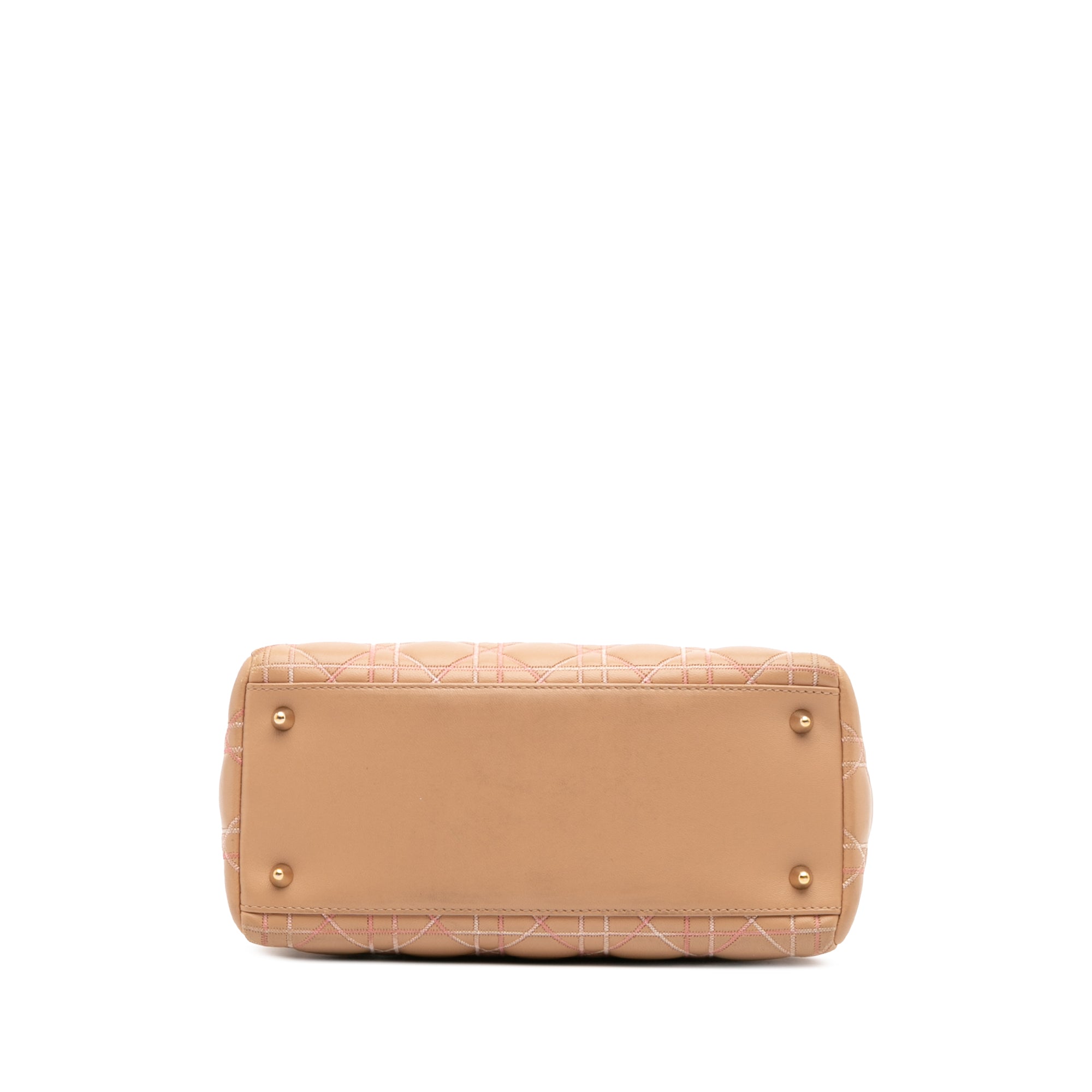 Medium Lambskin Cannage Contrast Stitch Lady Dior
