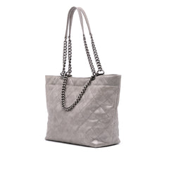Quilted Iridescent Calfskin Shopping in Chains Tote