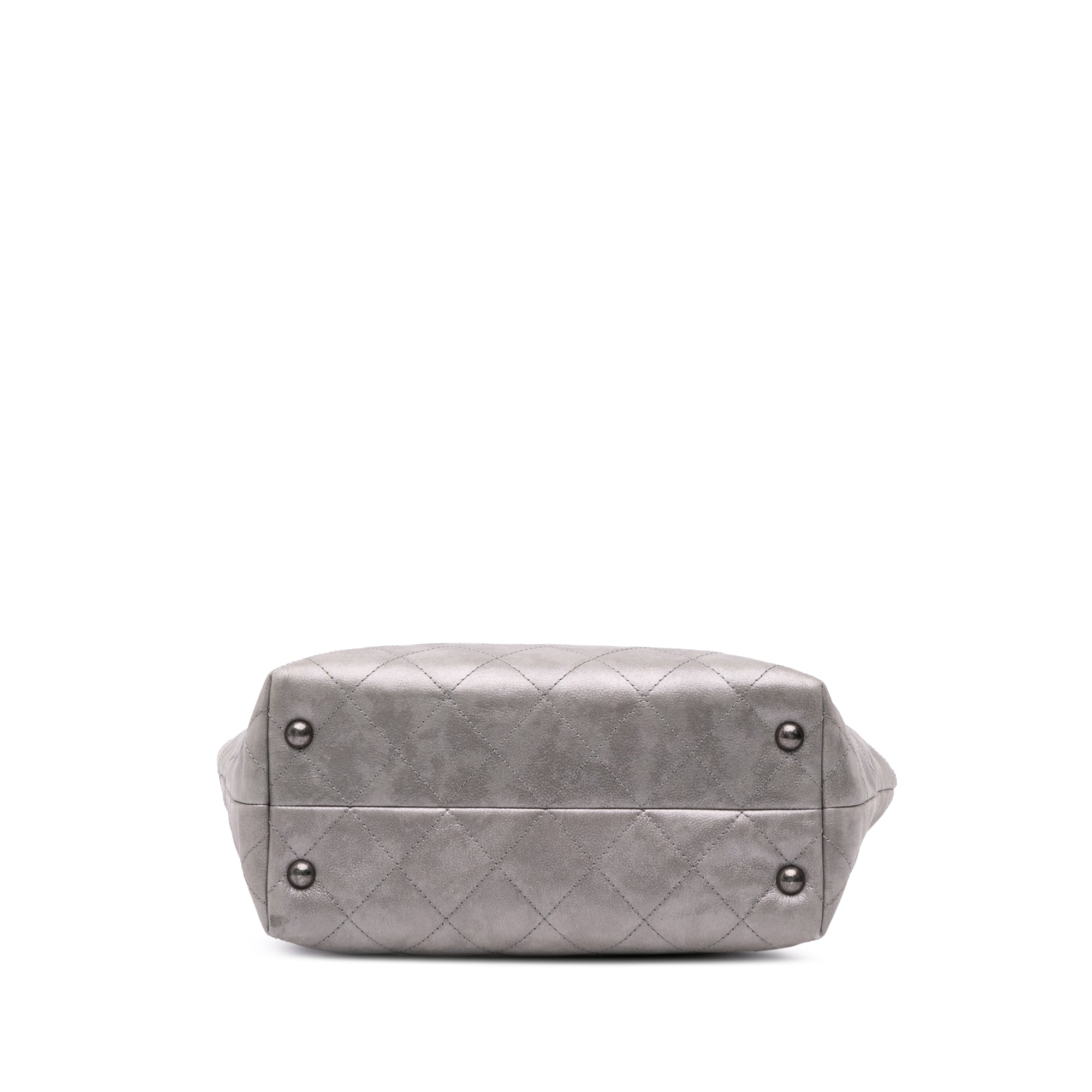 Quilted Iridescent Calfskin Shopping in Chains Tote