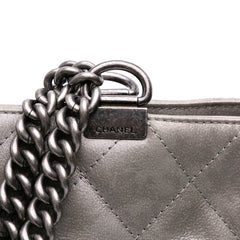 Quilted Iridescent Calfskin Shopping in Chains Tote