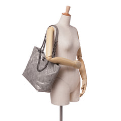 Quilted Iridescent Calfskin Shopping in Chains Tote