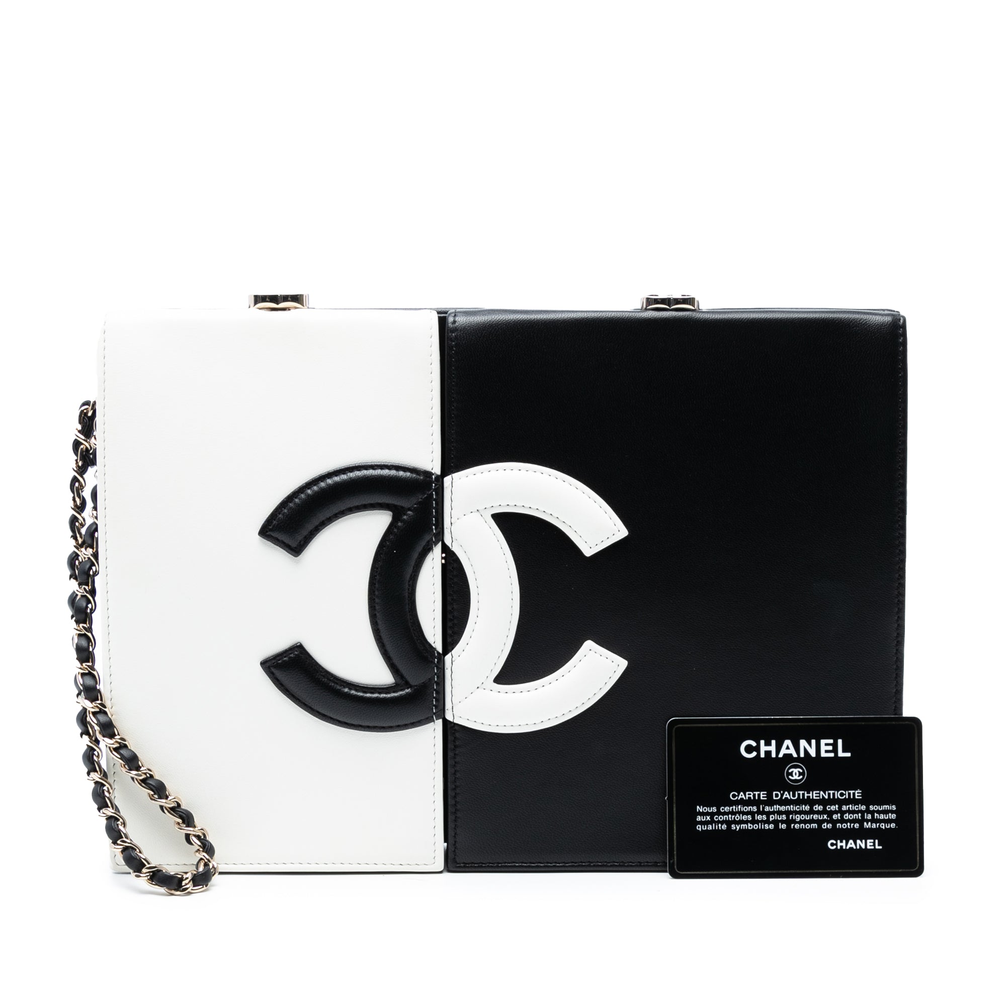 CC Lambskin Split Clutch with Chain