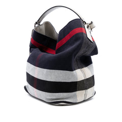 Medium Mega Check Canvas Ashby Bucket Bag