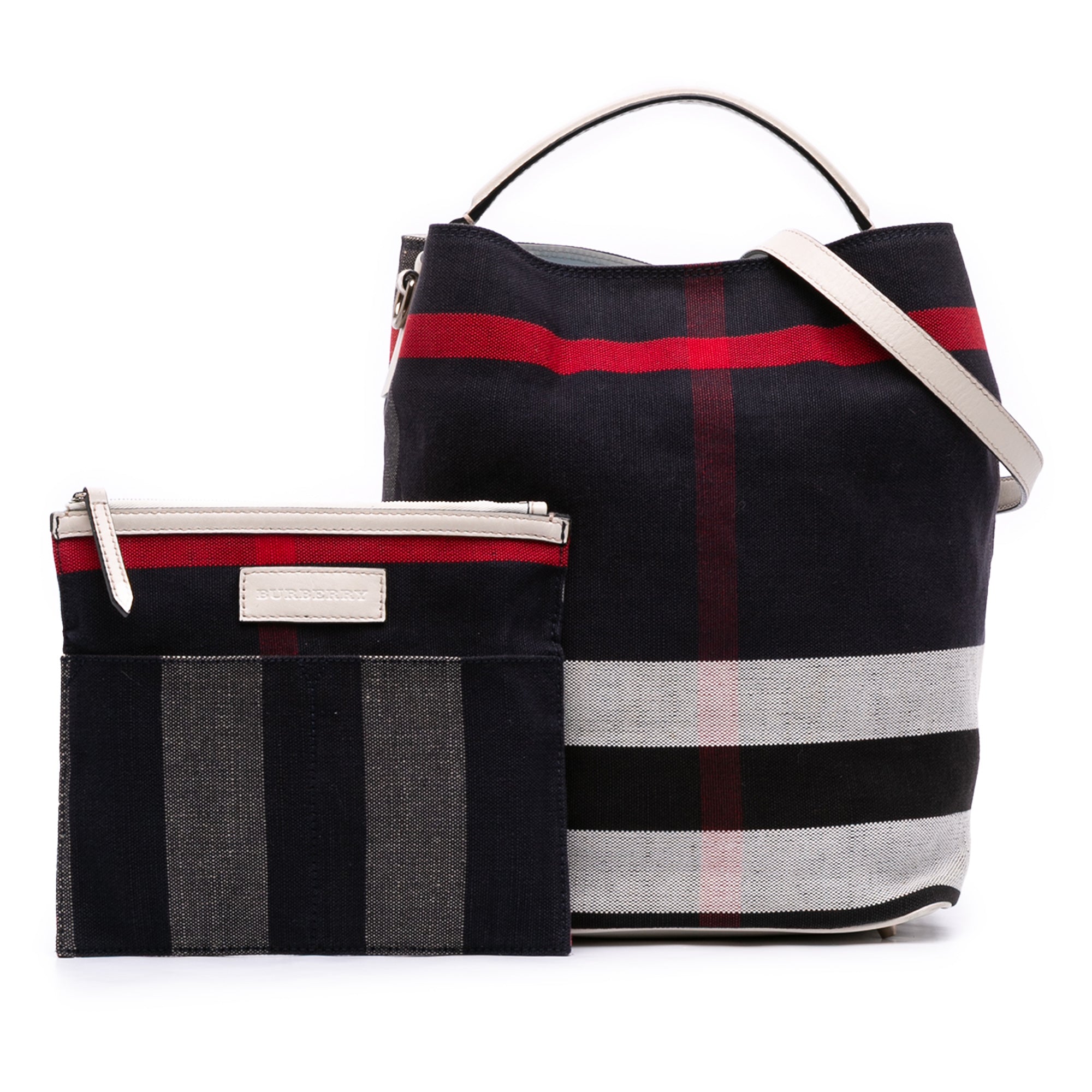 Medium Mega Check Canvas Ashby Bucket Bag