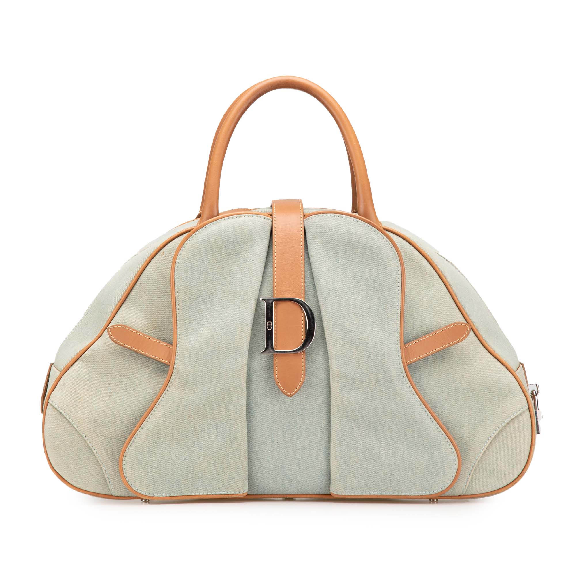 Denim Double Saddle Bowler Bag
