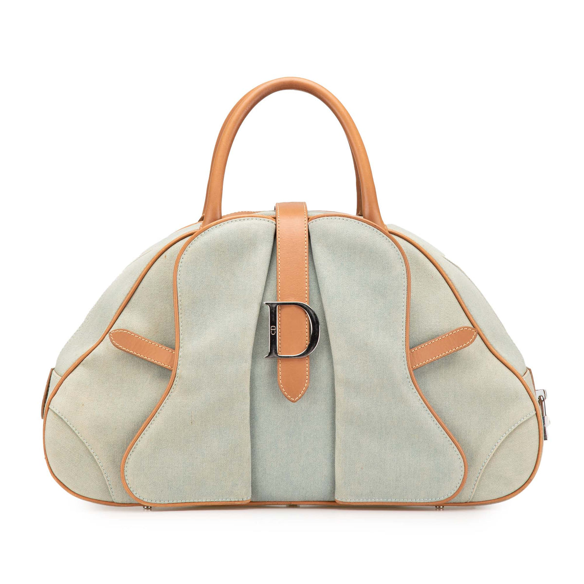 Denim Double Saddle Bowler Bag