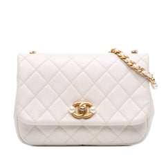 Mini Glazed Calfskin Pearl Side Flap