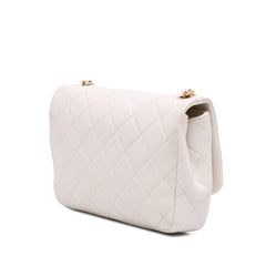 Mini Glazed Calfskin Pearl Side Flap