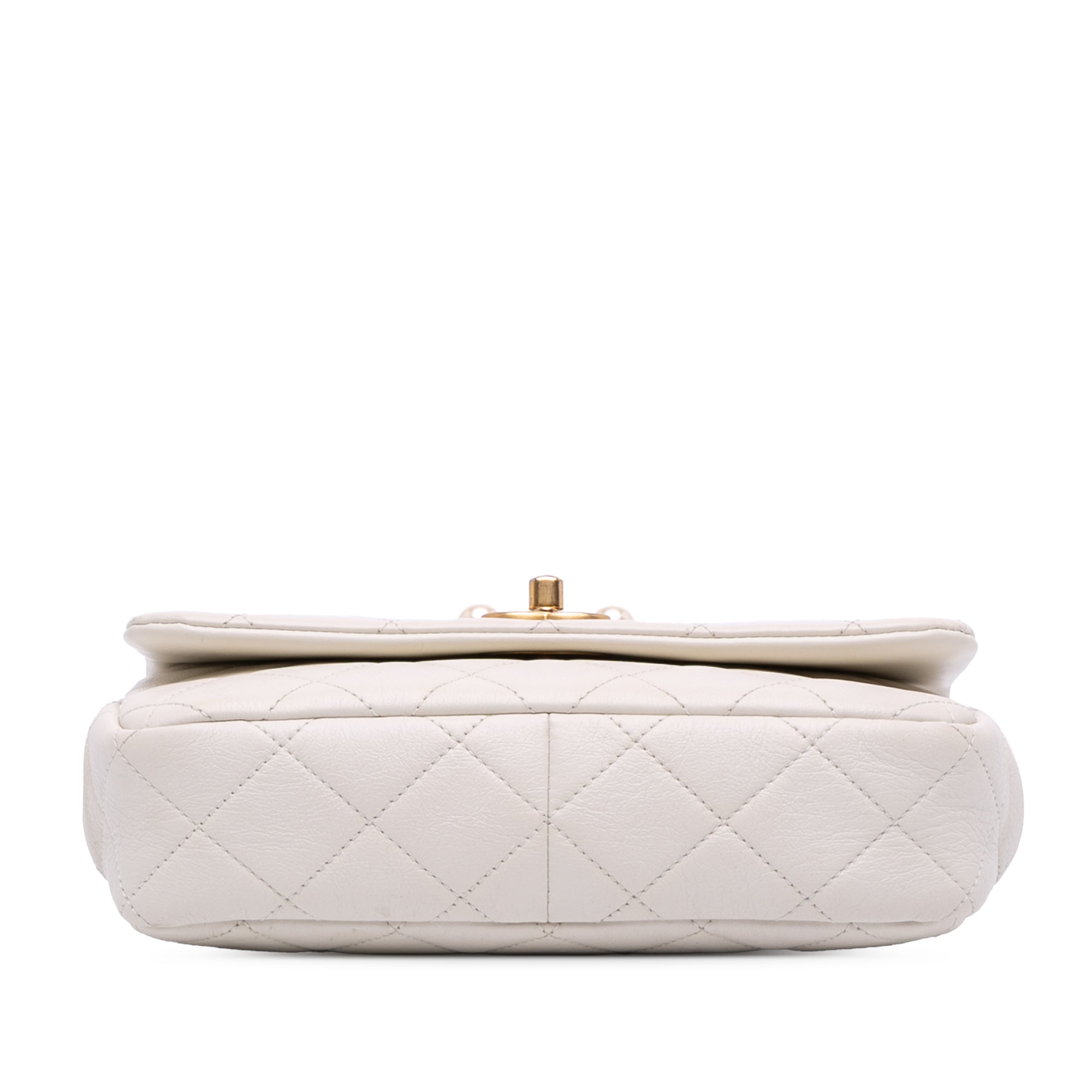 Mini Glazed Calfskin Pearl Side Flap