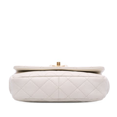 Mini Glazed Calfskin Pearl Side Flap