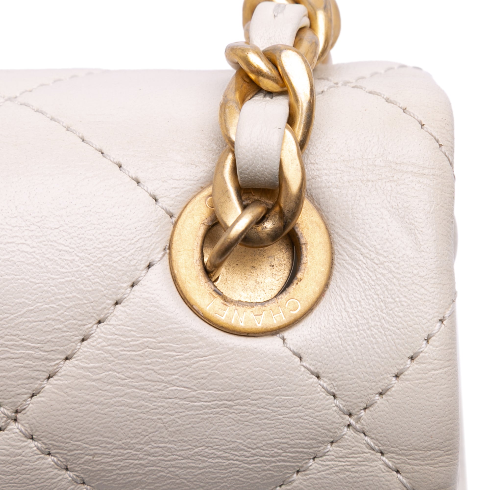 Mini Glazed Calfskin Pearl Side Flap