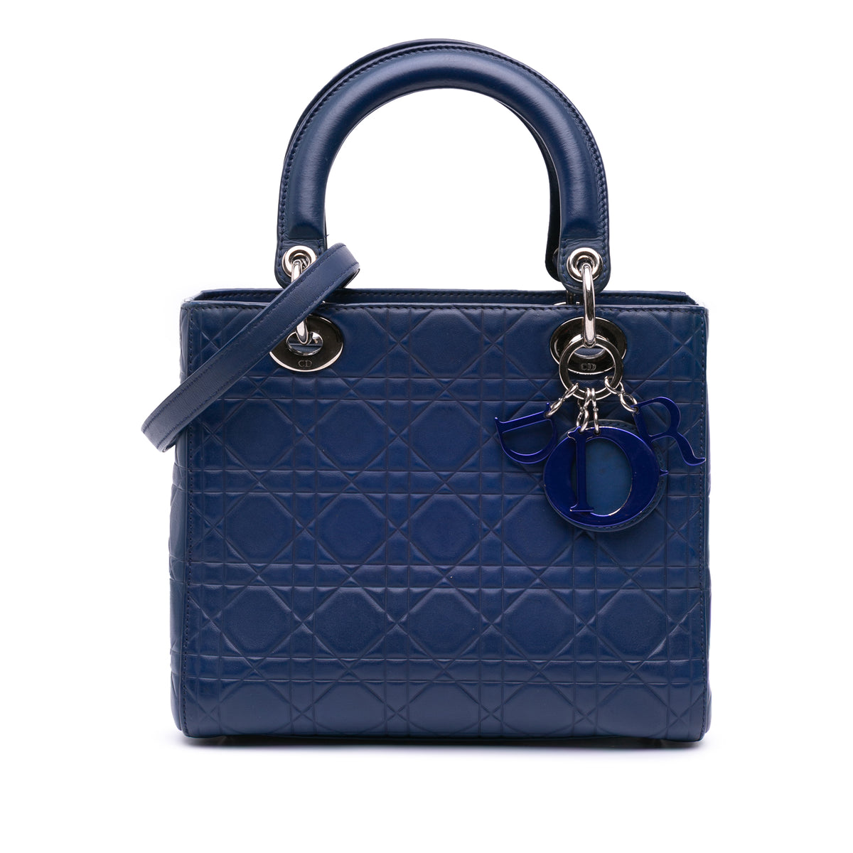 Medium Ultra Matte Calfskin Embossed Cannage Lady Dior