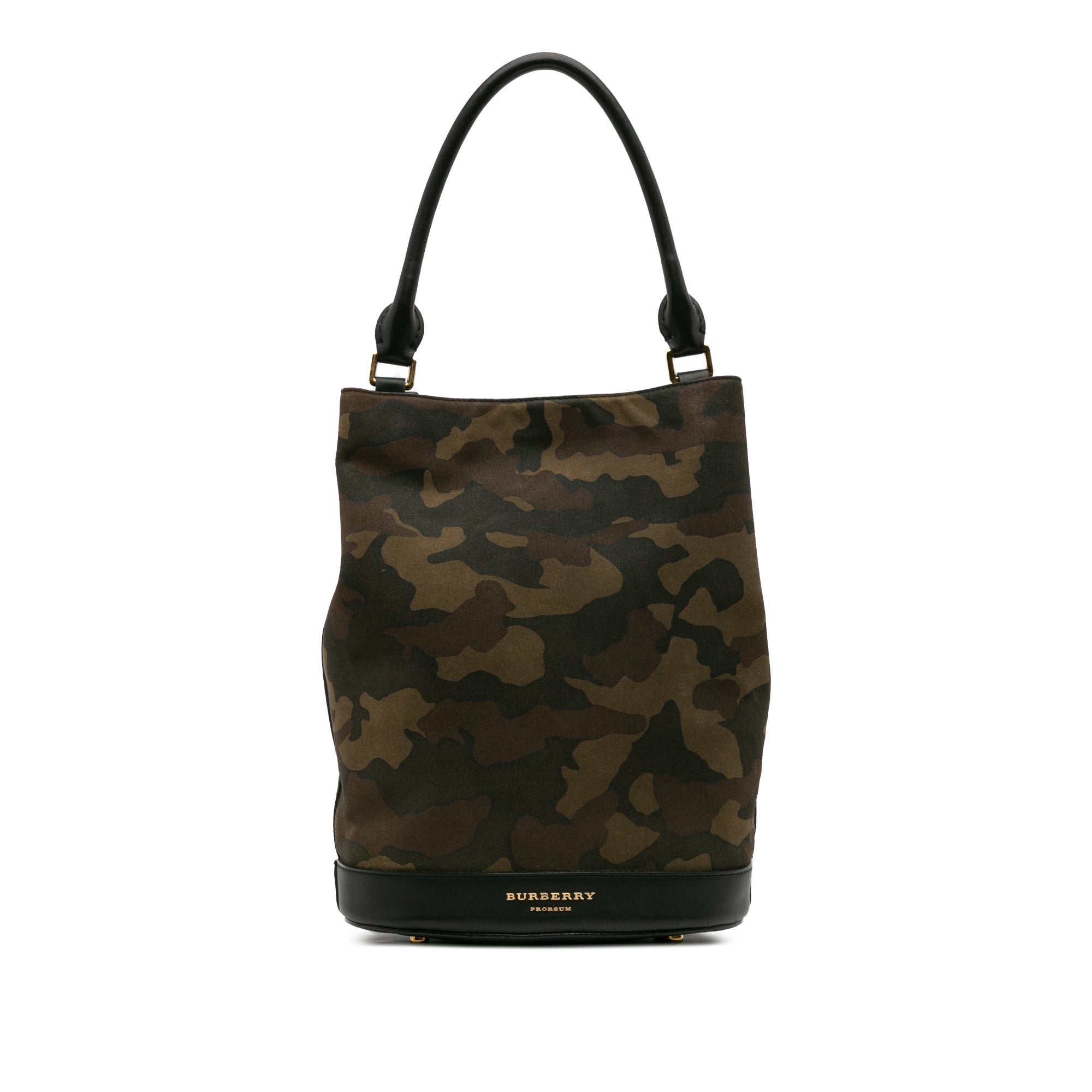 Suede Camouflage Bucket Bag