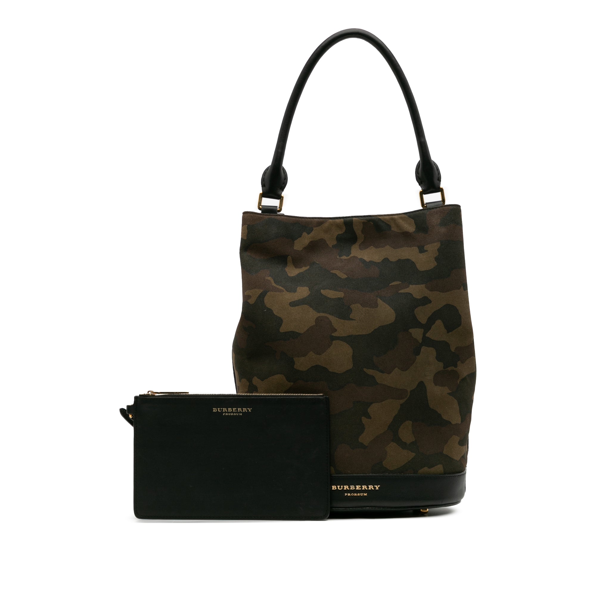 Suede Camouflage Bucket Bag
