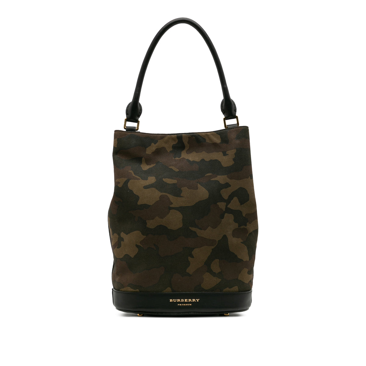 Suede Camouflage Bucket Bag