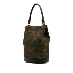 Suede Camouflage Bucket Bag