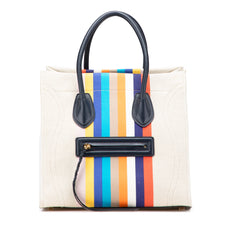 Medium Striped Canvas Phantom Luggage Tote