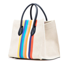 Medium Striped Canvas Phantom Luggage Tote