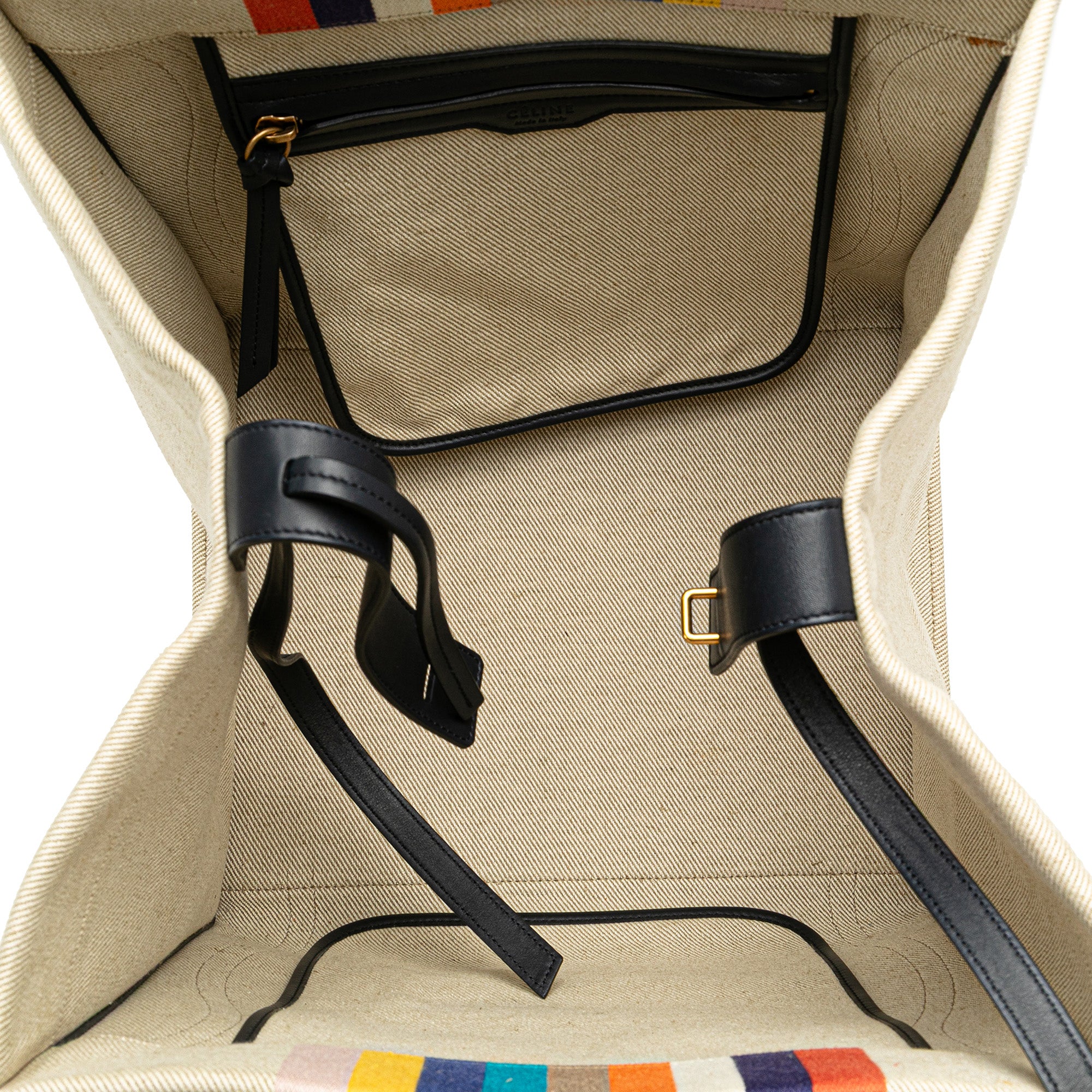 Medium Striped Canvas Phantom Luggage Tote