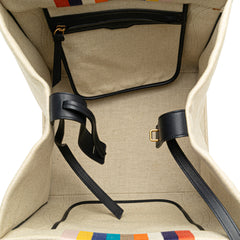 Medium Striped Canvas Phantom Luggage Tote