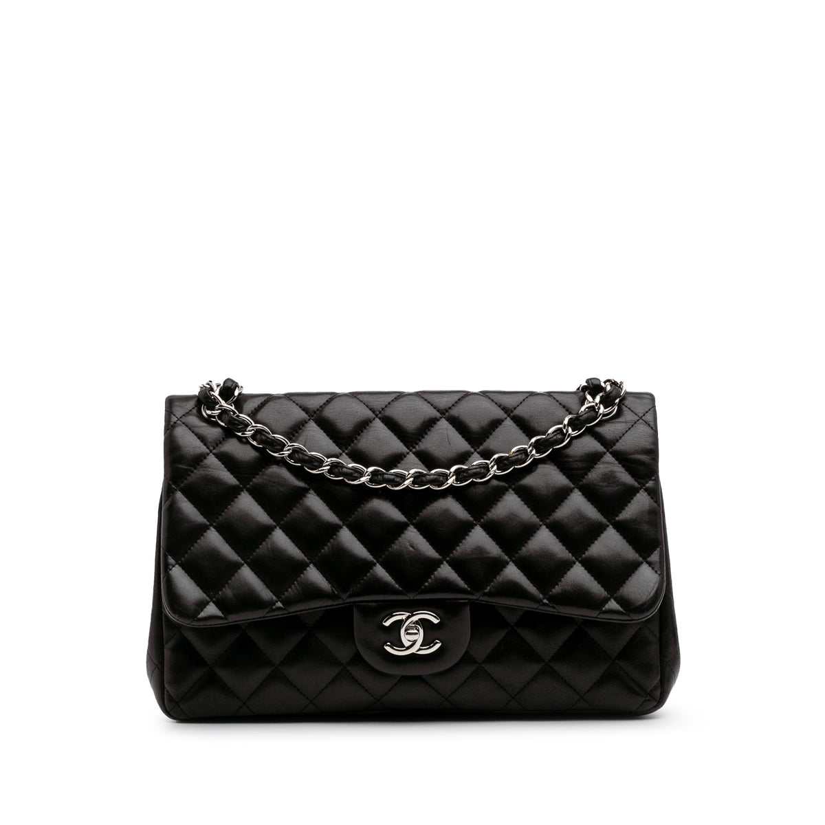 Jumbo Classic Lambskin Double Flap