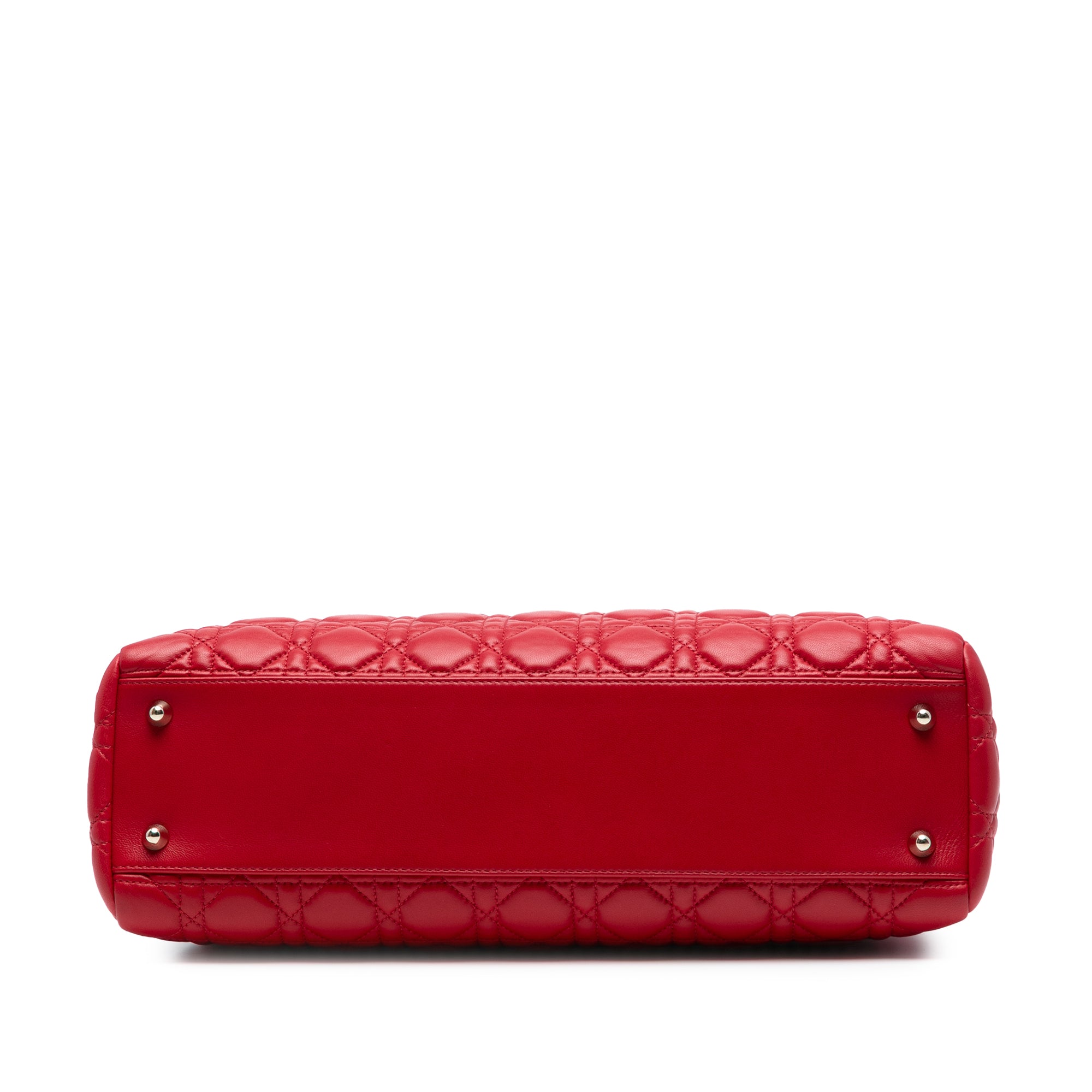 Large Lambskin Cannage Soft Zipped Lady Dior Shopping Tote