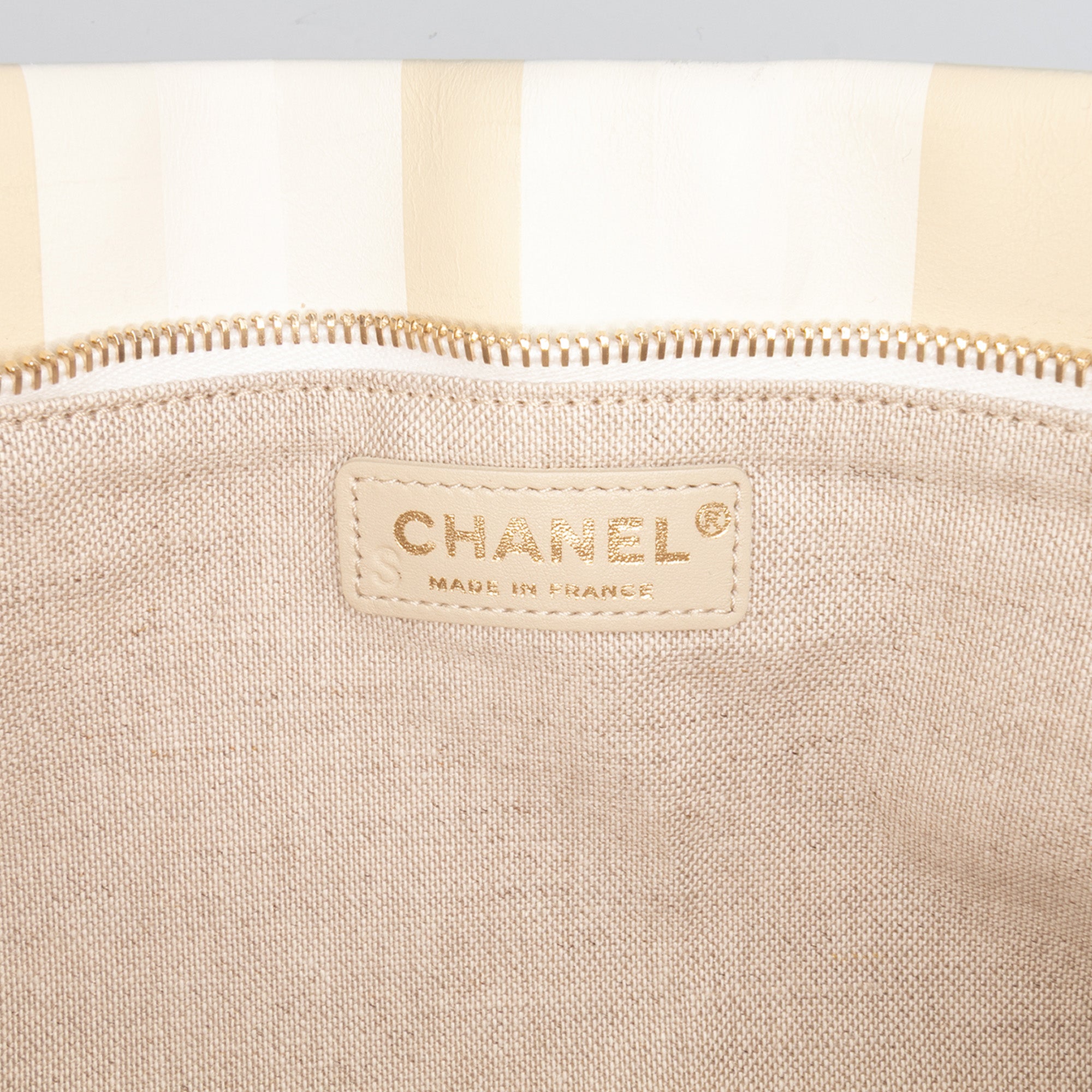 XL Printed Canvas and Striped Lambskin Foldover Clutch