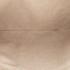 XL Printed Canvas and Striped Lambskin Foldover Clutch