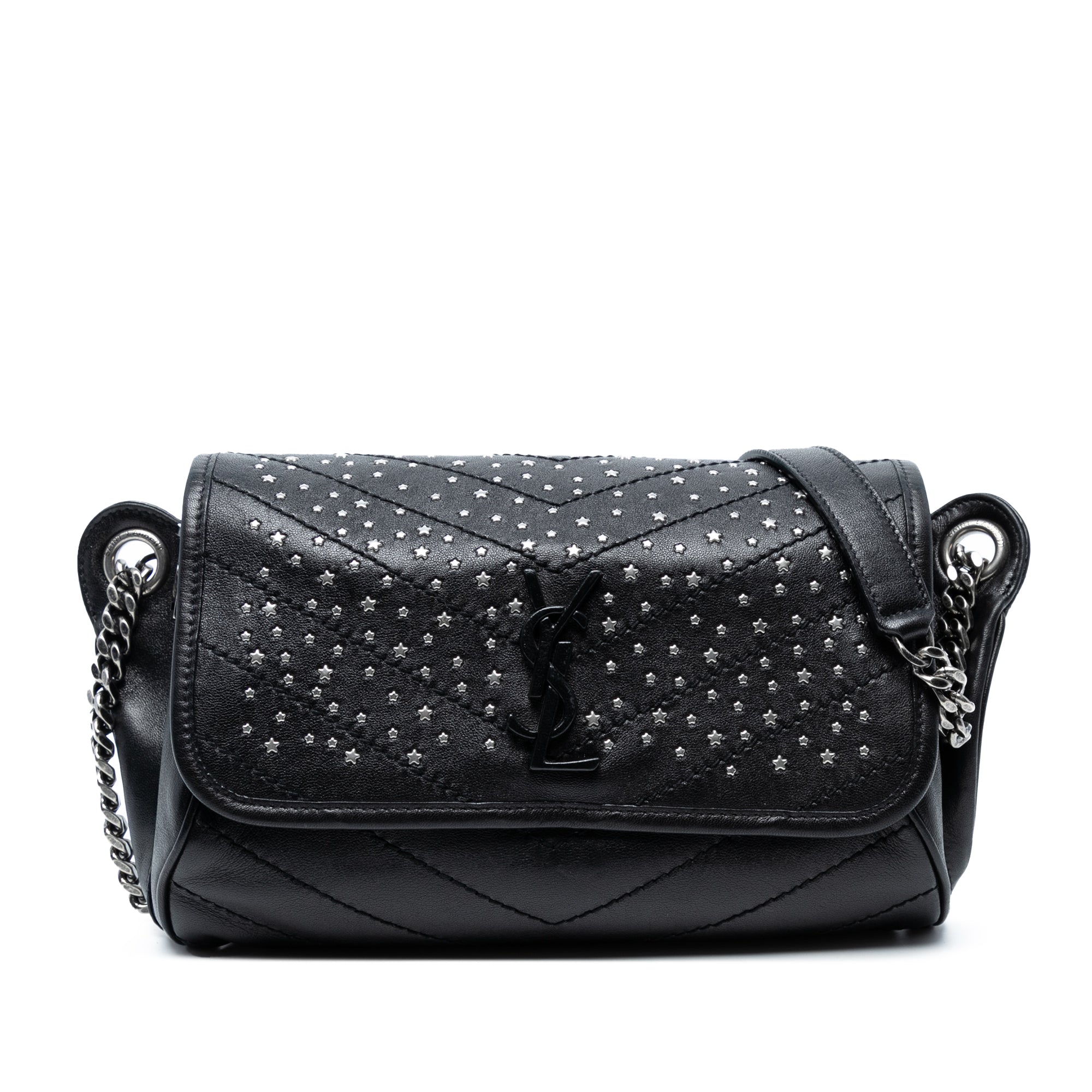 Studded Calfskin Stardust Monogram Niki Body Bag