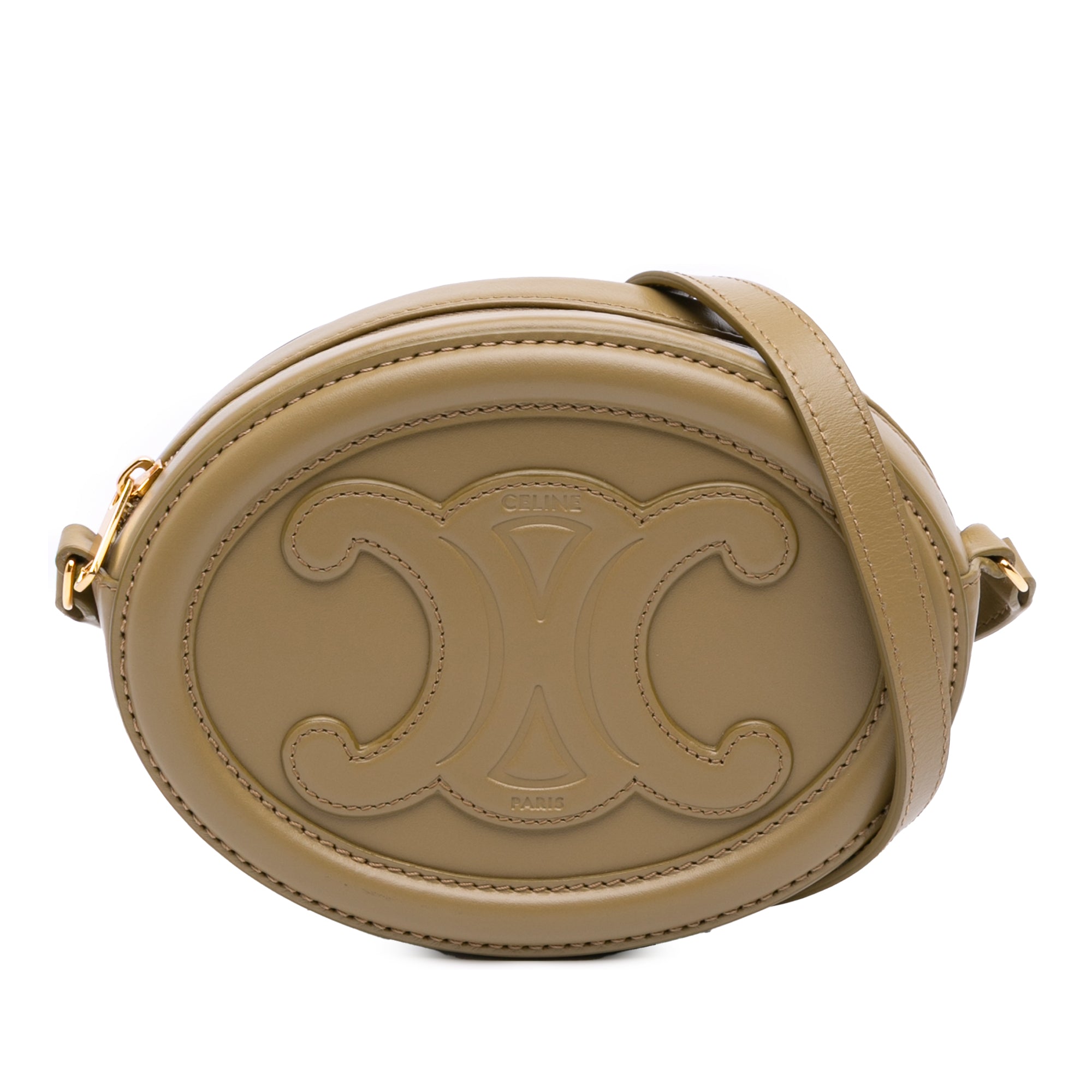Small Calfskin Cuir Triomphe Oval Crossbody