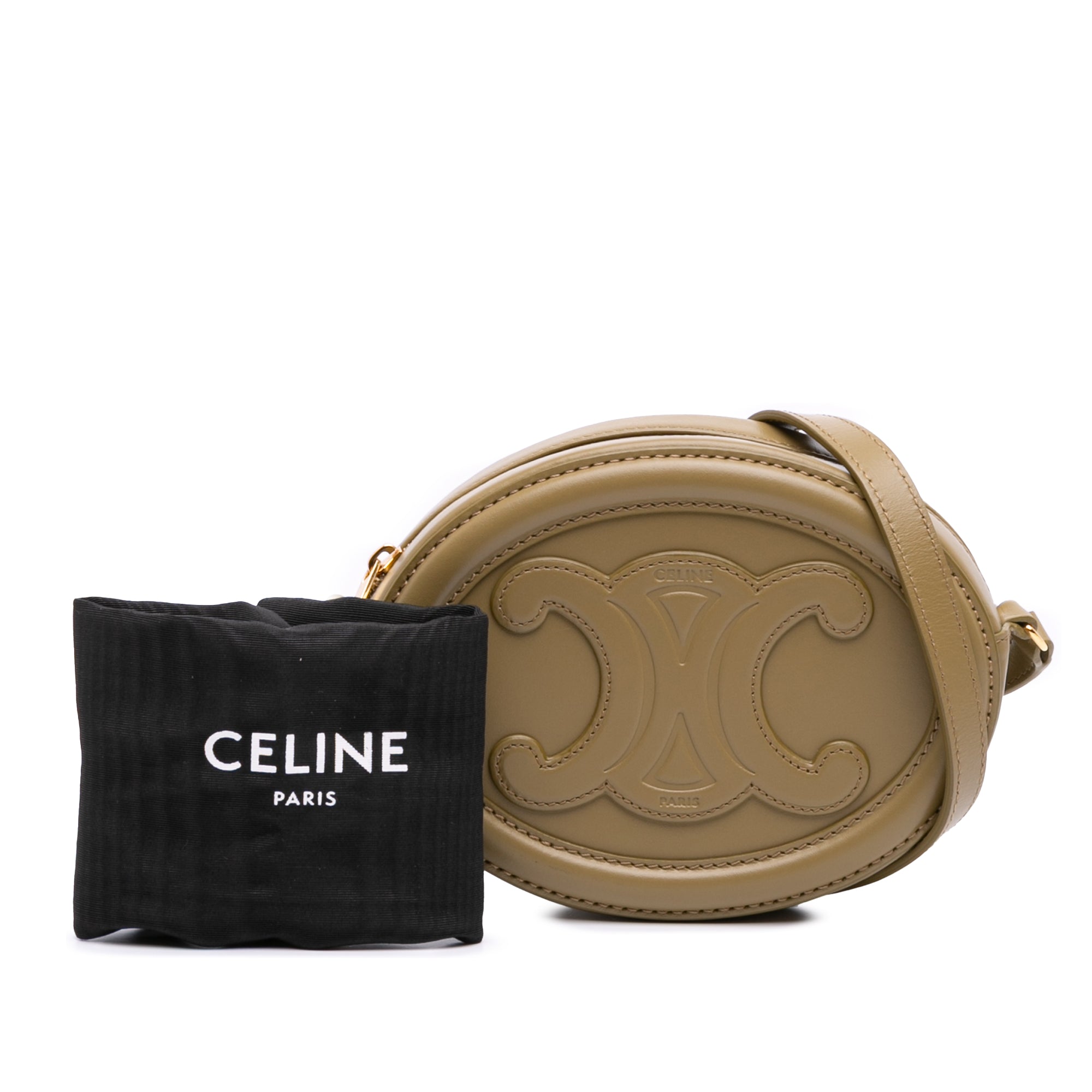 Small Calfskin Cuir Triomphe Oval Crossbody